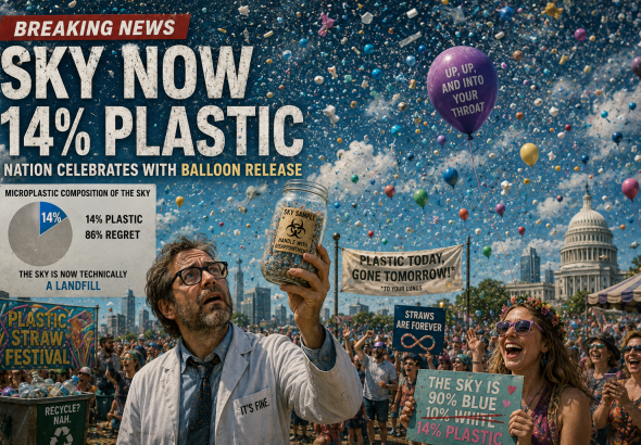 Scientists Confirm Sky Now Contains 14% Plastic; Nation Celebrates With Balloon Release