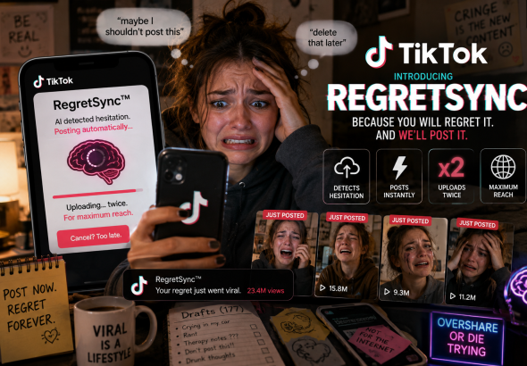 “TikTok Announces New Feature That Automatically Posts Whatever You Regret Most”